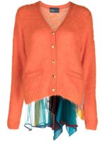 Kolor cardigan à design superposé - Orange