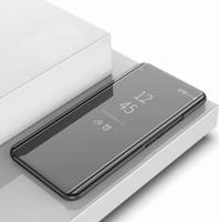 Plating spiegel links en rechts Flip cover met beugel holster voor iPhone 11 Pro Max (zwart)