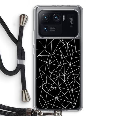 Geometrische lijnen wit: Xiaomi Mi 11 Ultra Transparant Hoesje met koord