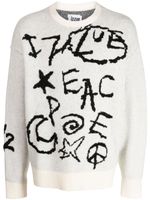 izzue pull à logo en jacquard - Blanc