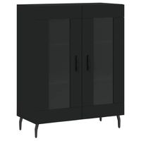 The Living Store Klassieke Dressoir Zwarte 69.5 x 34 x 90 cm - Glas Ontwerp