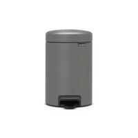 Brabantia NewIcon Pedaalemmer - 3 liter - kunststof binnenemmer - mineral concrete grey 126260