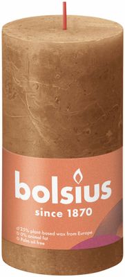 Bolsius shine rustiekkaars 130/68 spice brown