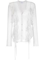 Blumarine blouse en soie à volants - Gris