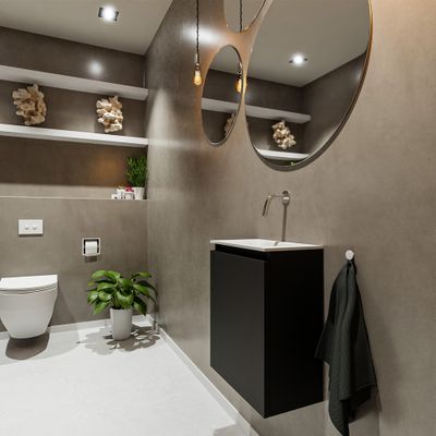 Toiletmeubel Mondiaz Ture | 40 cm | Meubelkleur Urban | Eden wastafel Talc Midden | Zonder kraangat