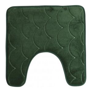 Urban Living Badkamerkleedje/WC badmat tapijt - memory foam - donkergroen - 49 x 49 cm   -