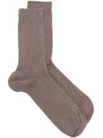 Baserange chaussettes en maille à design nervuré - Marron