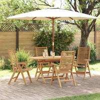 Tuinstoel 4 pcs Bruin 52 x 64.5 x 108 cm Massief teakhout