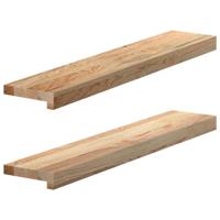 VidaXL Vensterbanken 2 st onbehandeld 80x15x2 cm massief eikenhout