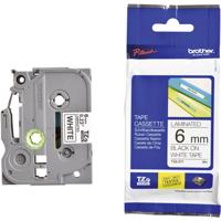 Brother TZe-211 Labeltape PET Tapekleur: Wit Tekstkleur: Zwart 6 mm 8 m