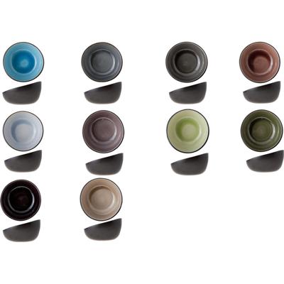 Cosy & Trendy tapas / snack schaaltjes Streetfood - 10x stuks - aardewerk - multi kleuren - 12 x 8 c