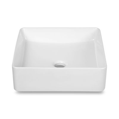 Waskom Blue Label Funen | 37x13x42 cm | Keramiek | Vrijstaand | Vierkant | Wit mat