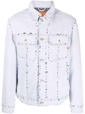 Diesel veste en jean à effet usé - Bleu