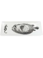 Fornasetti assiette imprimée poisson - Noir