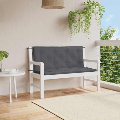 Tuinbankkussen 120x(50+50)x7 cm oxford stof antracietkleurig
