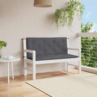 Tuinbankkussen 120x(50+50)x7 cm oxford stof antracietkleurig