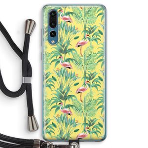 Flamingo party: Huawei P20 Pro Transparant Hoesje met koord