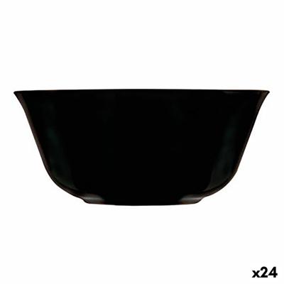 Kom Luminarc Carine Negro Zwart Glas 12 cm Multifunctioneel (24 Stuks)