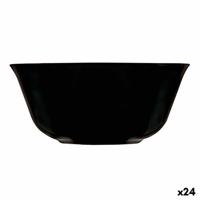 Kom Luminarc Carine Negro Zwart Glas 12 cm Multifunctioneel (24 Stuks)