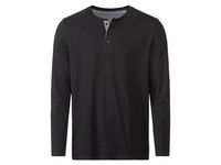 Heren shirt met lange mouwen (S (44/46), Zwart) - thumbnail