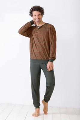 Rood-bruin heren pyjama van Hajo