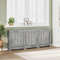 Radiatorombouw 205x21,5x83,5 cm bewerkt hout betongrijs Radiatorombouw 205x21,5x83,5 cm bewerkt hout betongrijs