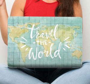 Stickers voor laptop Reis de wereldkaart