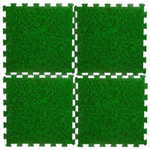 24x stuks foam puzzelmat zwembadtegels/fitnesstegels gras 50 x 50 cm