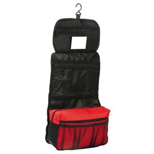 Hangende toilettas - zwart/rood - 27 cm - make-up tas - heren/dames