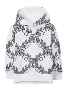 Burberry Kids hoodie Oak Leaf Crest en coton - Blanc