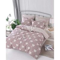 Beddengoedset - 1 dekbedovertrek 220 x 240 cm + 2 kussenslopen 60 x 60 cm - 65% katoen, 35% polyester - Roze