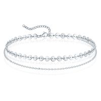 Pailetten Enkelband Duo - Zilver