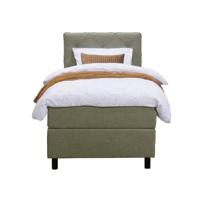 Leen Bakker - Boxspring Liv Geruit - 90x200 Cm - Ronde Poot - Stof - Groen