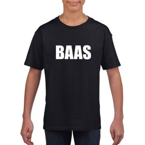 Baas tekst t-shirt zwart kinderen