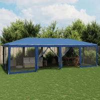 VidaXL Partytent met 12 mesh zijwanden 8x4 m hdpe blauw
