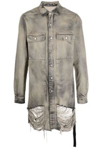 Rick Owens veste en jean à effet usé - Gris