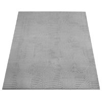 Karpet24 Stilo modern pluizig laagpolig tapijt, antislip onderkant, heerlijk zacht, 3d look, Grijs-140 x 200 cm - thumbnail