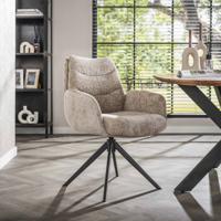 LifestyleFurn Draaibare Eetkamerstoel 'Kristee' Chenille, kleur Zand LifestyleFurn Draaibare Eetkamerstoel 'Kristee' Chenille, kleur Zand