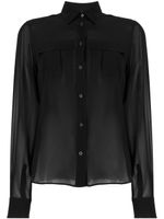 ASPESI blouse en soie à effet de transparence - Noir