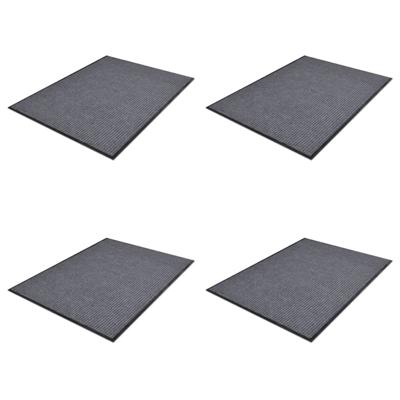 Deurmatten 4 st 90x60 cm PVC grijs