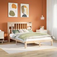 Bed met boekenkast zonder matras massief grenenhout 140x200 cm