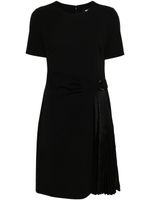 DKNY short-sleeve pleat-detail minidress - Noir - thumbnail