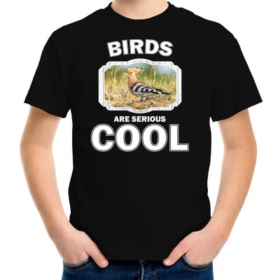 Dieren hop vogel t-shirt zwart kinderen - birds are cool shirt jongens en meisjes Dieren hop vogel t-shirt zwart kinderen - birds are cool shirt jongens en meisjes