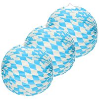 10x Oktoberfest Lampionnen blauw/wit van 25 cm - thumbnail