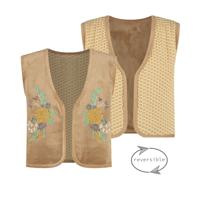 MAYCE zomer reversibel gilet meisjes - taupe - velvet MAYCE zomer reversibel gilet meisjes - taupe - velvet