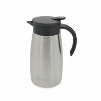 Koffie en warme dranken thermoskan/isoleerkan - met schenktuit - rvs - zilver - 1 liter - 24 cm