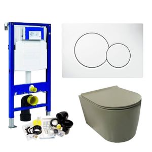 Geberit UP320 Toiletset Civita set49 Rimless Mat Legergroen Met Sigma Drukplaten