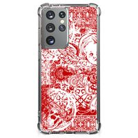 Extreme Case Samsung Galaxy S21 Ultra Angel Skull Rood - thumbnail