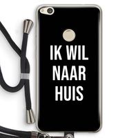 Ik wil naar huis - Zwart: Huawei Ascend P8 Lite (2017) Transparant Hoesje met koord