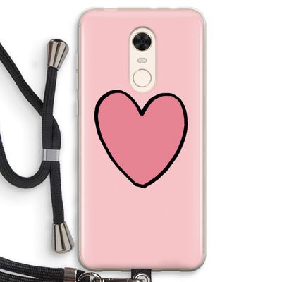 Hartje: Xiaomi Redmi 5 Transparant Hoesje met koord
